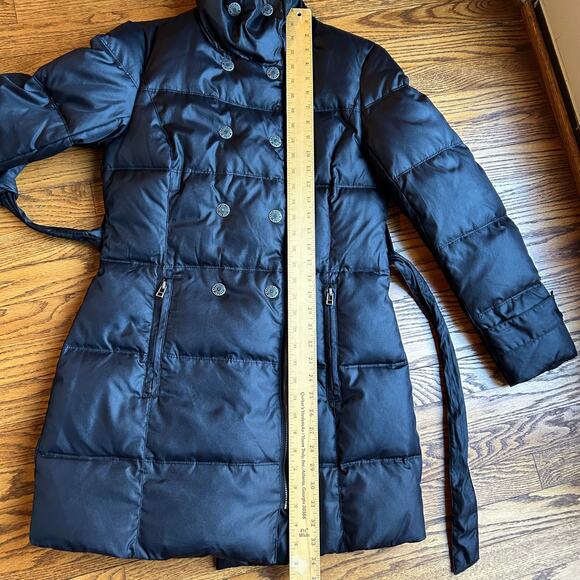 Affliction Black Premium 73 Live Fast Warm Long Puffer Coat Jacket Zip Belt XS - Picture 5 of 13